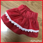 犬服　いちご色デニムスカート♡