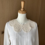 コットンのピコットいっぱいの付け襟