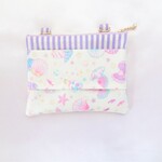 フタなし便利♪ファスナー付ラミネートの移動ポケット☆newシェルホワイト