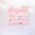 フタなし便利♪ファスナー付ラミネートの移動ポケット☆ユニコーンキャンディピンク