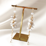 【white】flower charm × chain pierce / earring