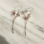 『雲間kumoma』フックタイプピアス シルバーパーツ グレープカラー