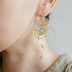 シルバーとゴールドの2Wayピアス/イヤリング