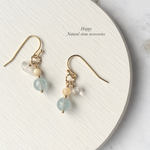 ピアス 天然石♡アクアマリン♡とサザレ水晶のピアス