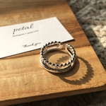 double silver ring