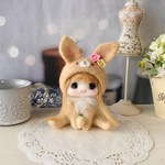 うさぎ着ぐるみ女の子ドール ☆　ハンドメイド　羊毛フェルト ネザーランドドワーフ　ハンドメイド 姫系  バニー