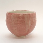 ローズ釉の抹茶茶碗