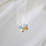 14kgf アクアマリン bouquet ネックレス ～ 3月の誕生石 ～