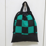 持ち手付き巾着♪シンプル　和柄　市松模様