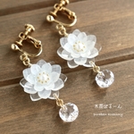 ゆれる氷の花イヤリング【ホワイト】