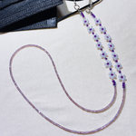 パープル&ホワイト ビーズ フラワー マスクストラップ / グラスコード