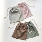 くすみカラー　巾着　Sサイズ