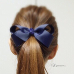 ♥︎150超え！【ネイビー】BIGリボン ヘアクリップ