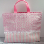 【完成品販売】レッスンバッグ＊通園通学バッグ＊ゆめかわダマスク＊プリンセス＊ピンク