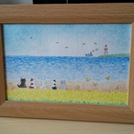 『海を見ていた猫・菜の花編』原画