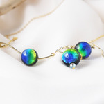 セットだからお買い得！Earthball ネックレス・ピアス/イヤリング２点セット