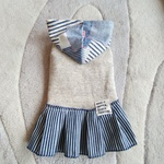 犬服！デニムパッチワーク！デニムヒッコリースカート