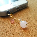 ≪一粒のお守り -恋愛成就- ≫天然石イヤホンジャック