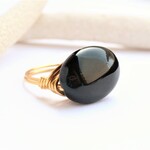 オニキス　オーバル　Wire　Ring