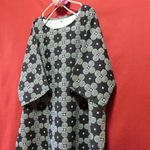 ◆sale◆ 北欧フラワーモチーフ ゆったりワンピース　黒