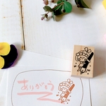 丸善　花かんむりりぼんちゃんのペン持ちスタンプ
