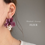 ꫛꫀꪝ！ボリュームフラワー×パール 紫陽花 /パープル