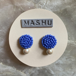 ⚪︎まるいビーズピアス⚪︎ あお