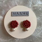 ⚪︎まるいビーズピアス⚪︎ あか