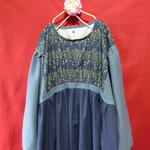 ◆sale◆北欧 すずらん ゆったりワンピース　紺