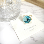 Blue▷アルコールインクアートのリング