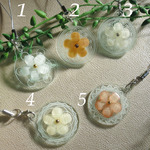 【限定品】神聖幾何学エナジープレート×ラメ花ビーズキーホルダー☆ガラスカラーアクリル製5種類