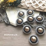 New【送料無料】アンティーク  刺繍  ビーズカボション    2pcs