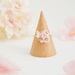 桜と蝶々のリング ~花の宴~ ＊つまみ細工＊