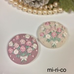 ピンクの薔薇の花束 ブローチ／ヘアゴム