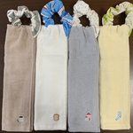 【国産ダブルガーゼ使用】４枚セット＊二重タオルエプロン《ネームタグ付き》