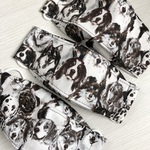 在庫限SALE★白黒犬柄折り上げ立体マスク（裏面ダブルガーゼ黒）