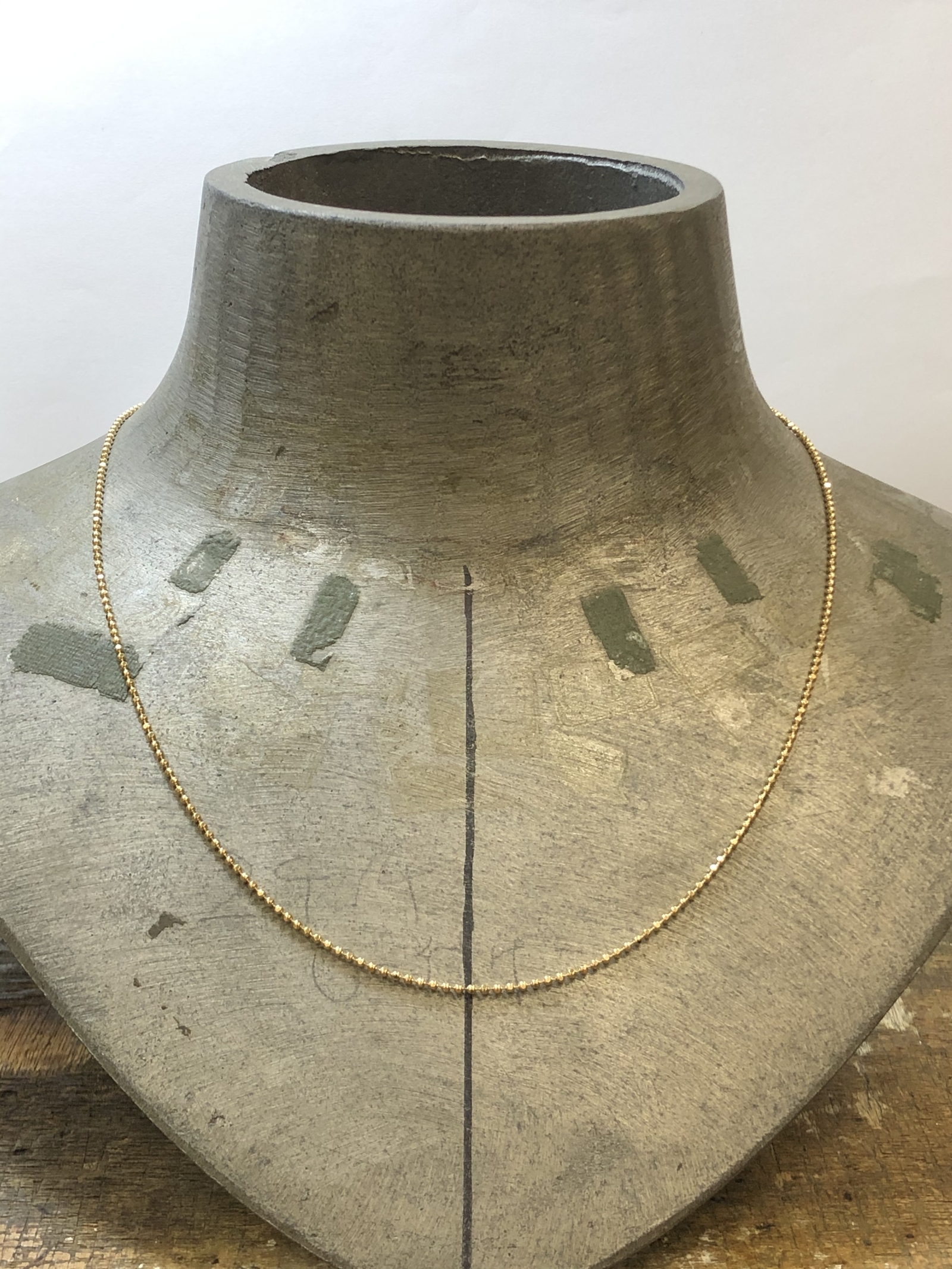 18金♡18K♡ボール付きチェーン♡ネックレス♡44センチ♡ボールチェーン 18金 ボールチェーンネックレス【幅3.0mm×長さ45cm】 - Bullion