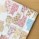 50*50【オックス】Design Cat／ピンク《 生地 オックス生地 綿 ねこ ネコ 猫 デザイン シルエット 花 花柄 フラワー 北欧 COTTONCANDY 中厚手 》