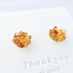 蜂蜜〜ピアス(イヤリング) 琥珀 アンバー 天然石 はちみつ イエロー