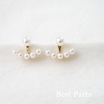4pcs バックキャッチピアス パール ゴールド