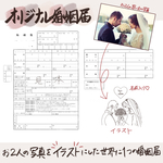 【オリジナル婚姻届】思い出の写真をイラスト化して婚姻届にします