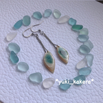 夜光貝の葉っぱみたいな🍃ピアス