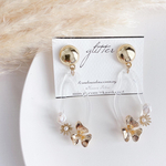 【再販】clear hoop flower  pierce/earring
