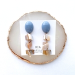 ♢blue×shellbeadsピアス/イヤリング♢　大ぶり/シェル/ブルー/揺れる