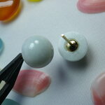 にじいろ様専用ページ♪　糸魚川翡翠のピアス　初めての直結タイプ♪アウトレット？9.5ｍｍ