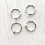 【1ペア2個】本ロジウム　フープイヤリング　15mm