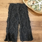 手編み🧶アラン模様のレッグウォーマー♡チャコール