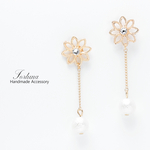 花に揺れるパール(476) ピアス/ノンホールピアス/樹脂ピアス