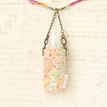 ラミネート　除菌スプレーポーチ【Adelajda　アデラジャ(カラフルピンク)】(リバティ生地使用)