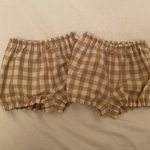 2枚セット！ブロックチェックかぼちゃパンツ ベージュ ベビー